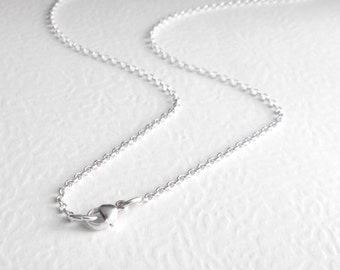 30 Inch Long Necklace Chain, 76 cm Sterling Silver Chain, Rolo Links