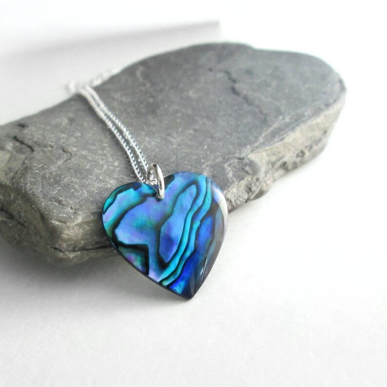 Blue Heart Earrings: Paua Jewelry, Abalone Shell Earrings, Bridesmaid Jewelry image 10