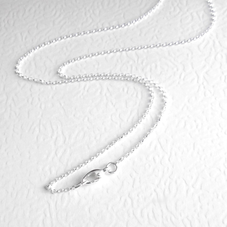 30 inch Necklace Chain, Thin Long Sterling Silver Chain, Disability Jewelry, Round Rolo Links, 76 cm, Self Closing Clasp image 1