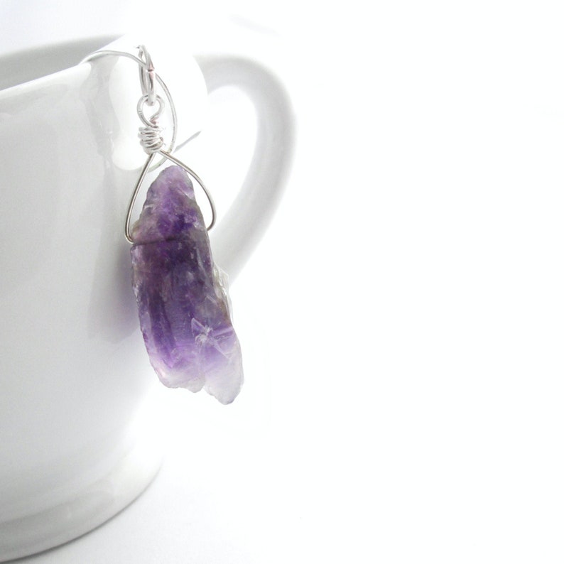 Rough Amethyst Ear Cuff, Purple Raw Stone Cuff Earring, Cartilage Jewelry image 2