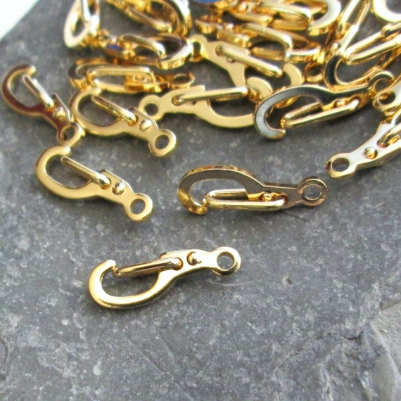 6x Stylish Locking Jewelry Clasp for Necklace Bracelet Gold and Lobster  Clasps Anti-lost Lock