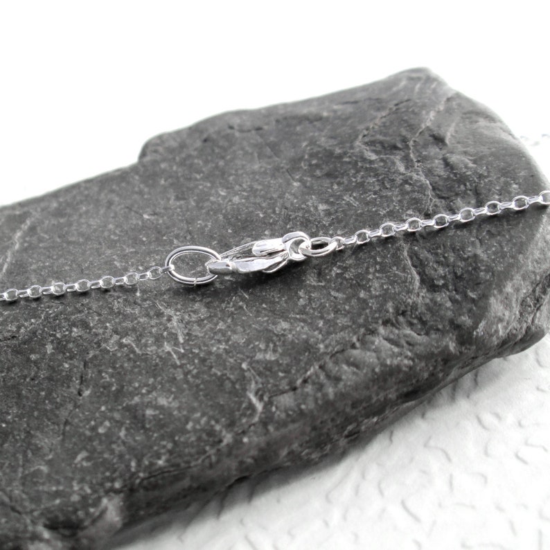 30 inch Necklace Chain, Thin Long Sterling Silver Chain, Disability Jewelry, Round Rolo Links, 76 cm, Self Closing Clasp image 5