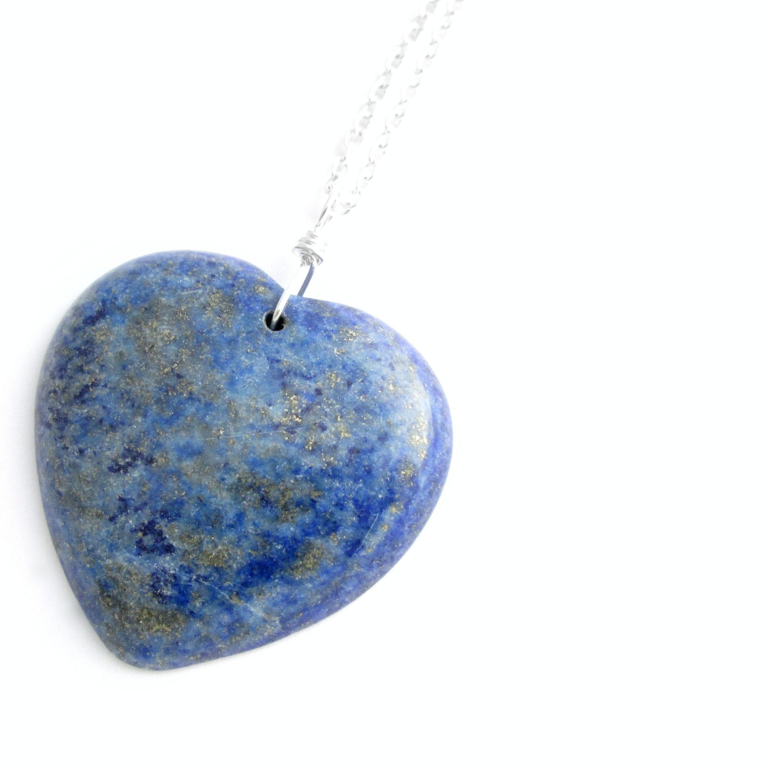Blue lapis heart necklace outlet