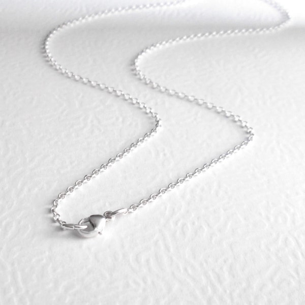 Sterling Silver Chain, 22 Inch Necklace Chain, Sterling Silver Rolo Chain, 56 cm