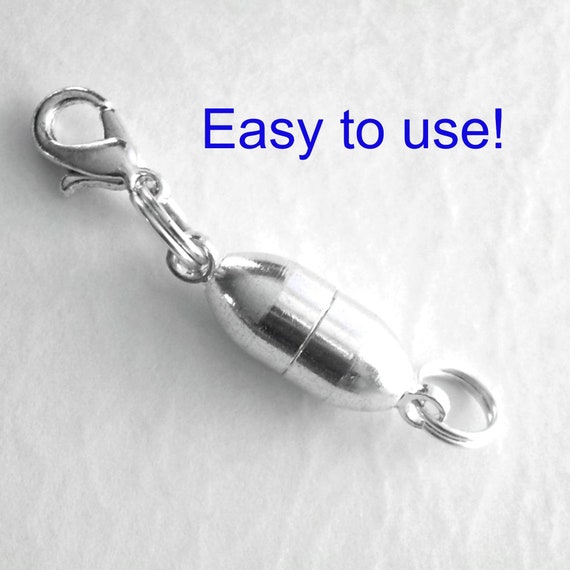 Magnetic Necklace Extender, Silver Disability Aid, Clasp Converter