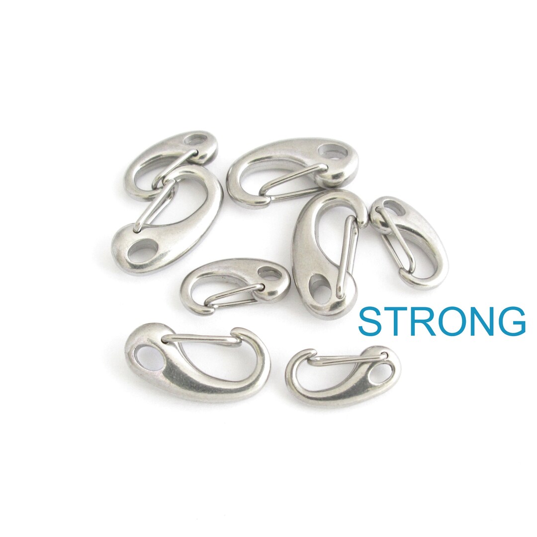 Stainless Steel Self Closing Clasps, 15, 19 or 21 Mm Triggerless Lobster Claw, Secure Hinged