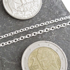 Sterling Silver Chain Necklace, Plain Solid Silver Chain, Cable Chain, Pick Your Length image 8