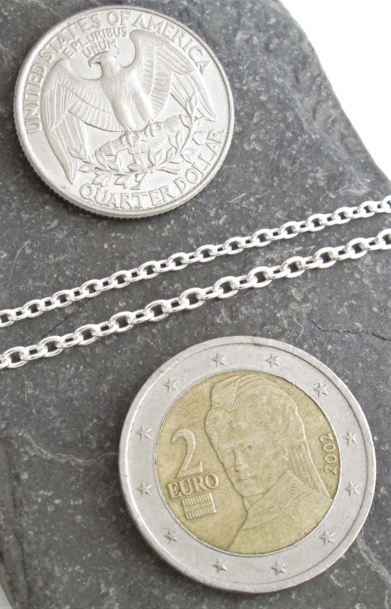 Sterling Silver Chain Necklace, Plain Solid Silver Chain, Cable Chain, Pick Your Length image 8