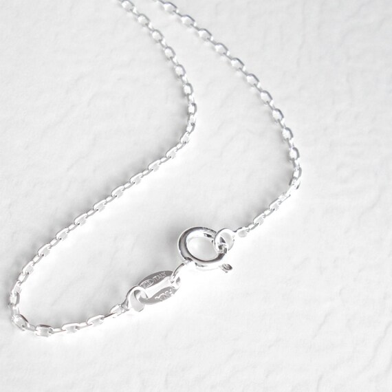 Short Sterling Silver Necklace Chain Simple Anchor Chain 16 18