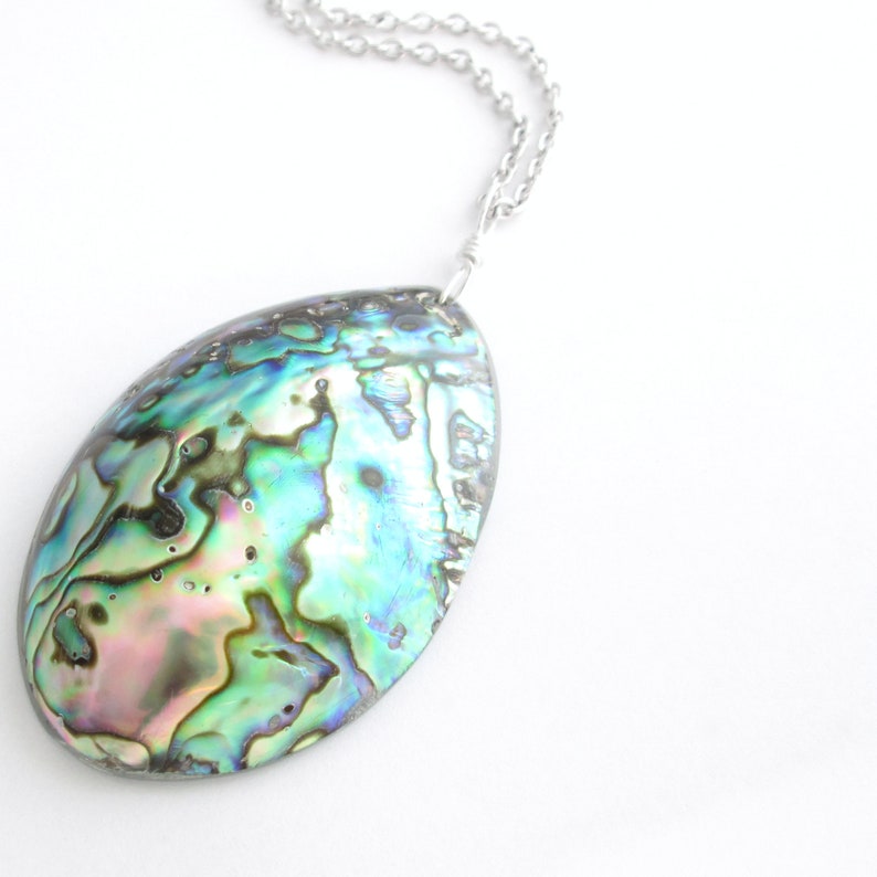 Green Abalone Shell Necklace Natural Sea Shell Pendant Beach - Etsy