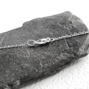 20 inch Sterling Silver Chain, Disability Friendly Clasp, Thin Rolo Necklace Chain, 51 cm image 5