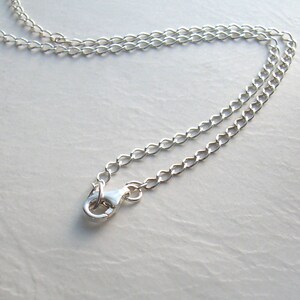 Sterling Silver Choker Necklace, 14 inch Choker Chain, Plain Short Curb Chain image 2