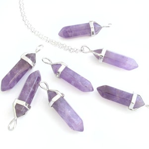 Collier pointe d'améthyste : pendentif quartz violet lavande, collier bijoux bohème en cristal Lavender Purple