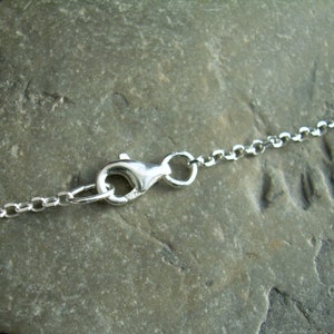 20 inch Sterling Silver Chain, Disability Friendly Clasp, Thin Rolo Necklace Chain, 51 cm image 7