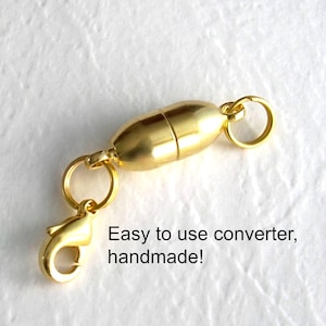 Necklace Converter, Gold Magnetic Clasp Extender, Disability Aid