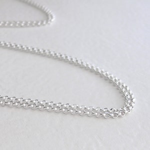 30 inch Necklace Chain, Thin Long Sterling Silver Chain, Disability Jewelry, Round Rolo Links, 76 cm, Self Closing Clasp image 3