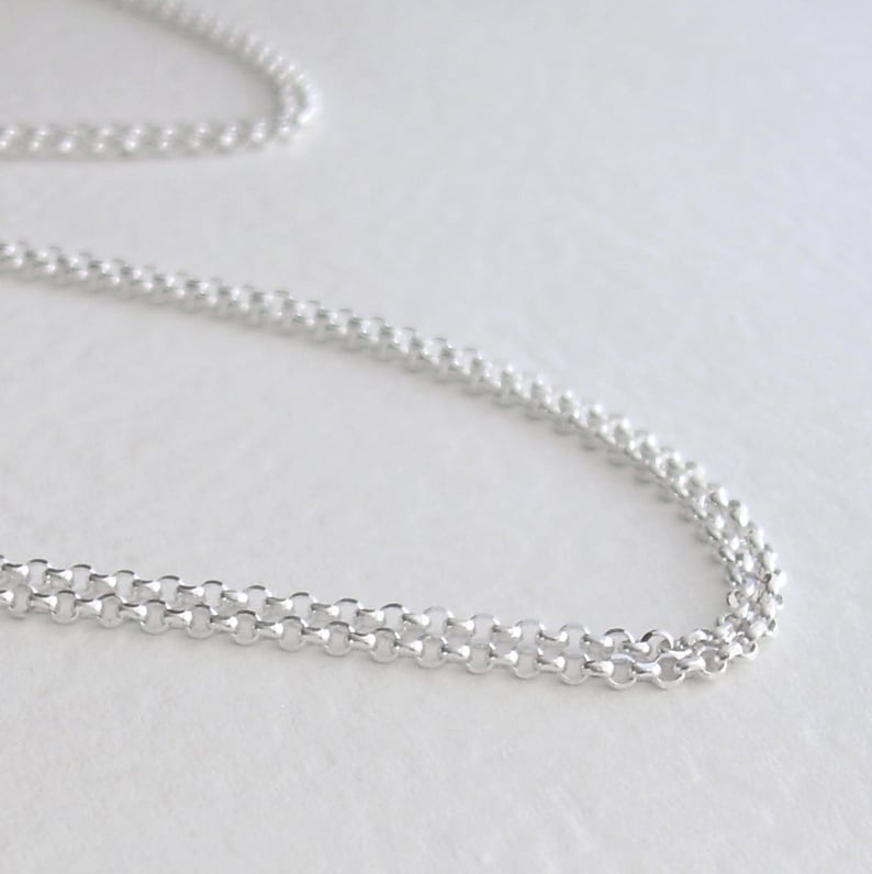 20 inch Sterling Silver Chain, Disability Friendly Clasp, Thin Rolo Necklace Chain, 51 cm image 3