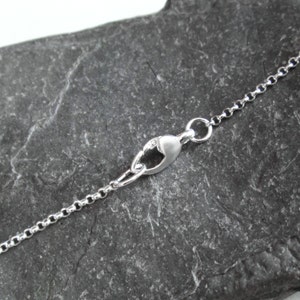 20 inch Sterling Silver Chain, Disability Friendly Clasp, Thin Rolo Necklace Chain, 51 cm image 4