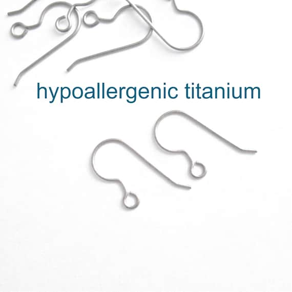 Titanium Earring Hooks - 10 Pairs Hypo Allergenic, Nickel-Free Ear Wires  Findings