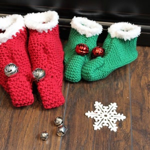 Elf Knitted Slippers Pattern: DIY Holiday Slipper (Instant PDF Download)