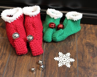 Elf Knitted Slippers - PDF - Digital Pattern - Instant Download