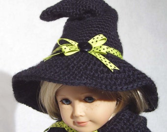 Holiday Doll Hats Crochet Pattern - 18-inch Dolls - Witch Hat - Santa Hat - PDF - Digital Pattern - Instant Download