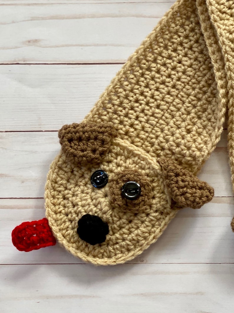 Puppy Pocket Crochet Scarf Pattern PDF 画像 2