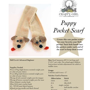 Puppy Pocket Crochet Scarf Pattern PDF 画像 5