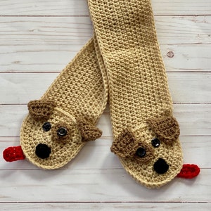 Puppy Pocket Crochet Scarf Pattern PDF 画像 1