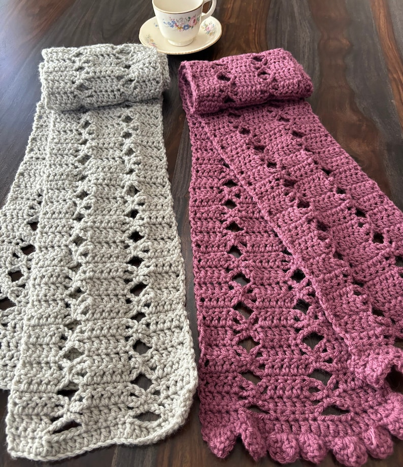Amore Lacy Crochet Scarf Pattern: Instant PDF Download - Etsy