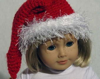 Santa Doll Hat Crochet Pattern - 18 inch doll - PDF - Digital Pattern - Instant Download