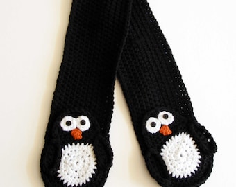 Penguin Pocket Crochet Scarf Pattern - PDF