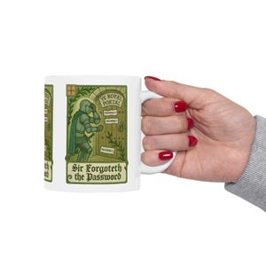 Lustige mittelalterliche Tasse Sir hat das Passwort vergessen, Kaffee-Liebhaber-Geschenk, einzigartiges Küchendekor, humorvolles Trinkgefäß, Geburtstagsgeschenk