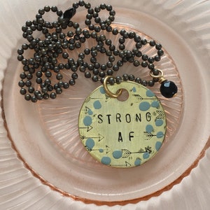 Strong AF necklace / gifts for women / feminist necklace / feminist gift image 2