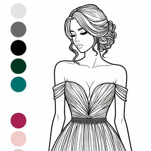 Fashion Model Coloring Pages, Fashion Dress Designs, Printable Coloring ...