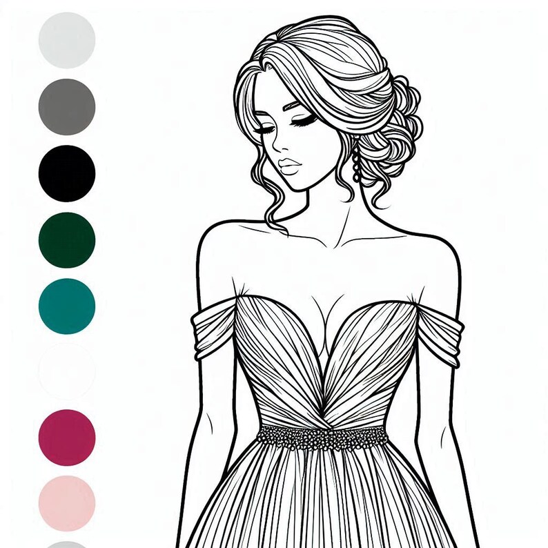 Fashion Model Coloring Pages, Fashion Dress Designs, Printable Coloring ...