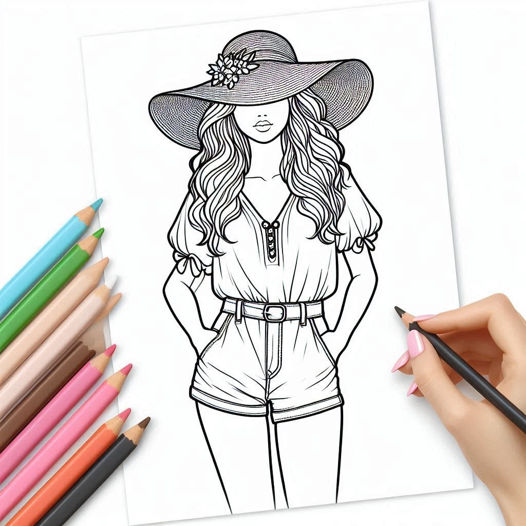 Fashion Model Coloring Pages, Fashion Dress Designs, Printable Coloring ...