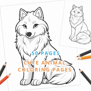 Animal Coloring Pages | Cute Animal Coloring Book | 50 Animal Coloring Pages for Kids | Farm Coloring Pages | Kids Coloring Book |
