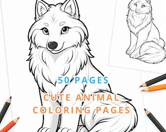 Animal Coloring Pages | Cute Animal Coloring Book | 50 Animal Coloring Pages for Kids | Farm Coloring Pages | Kids Coloring Book |