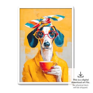 Chicer Panda Kunstdruck: Lustiges Poster für die Küche (Digitaler Download)