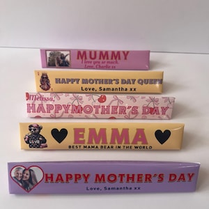 Barra de chocolate personalizada para el Día de la Madre, barra de chocolate personalizada para el Día de la Madre, chocolate personalizado, barra de chocolate personalizada, regalo para el Día de la Madre