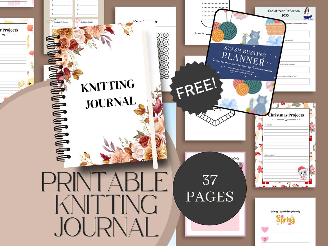 Printable Knitting Project Planner: Yarn Tracker & Organizer (digital ...