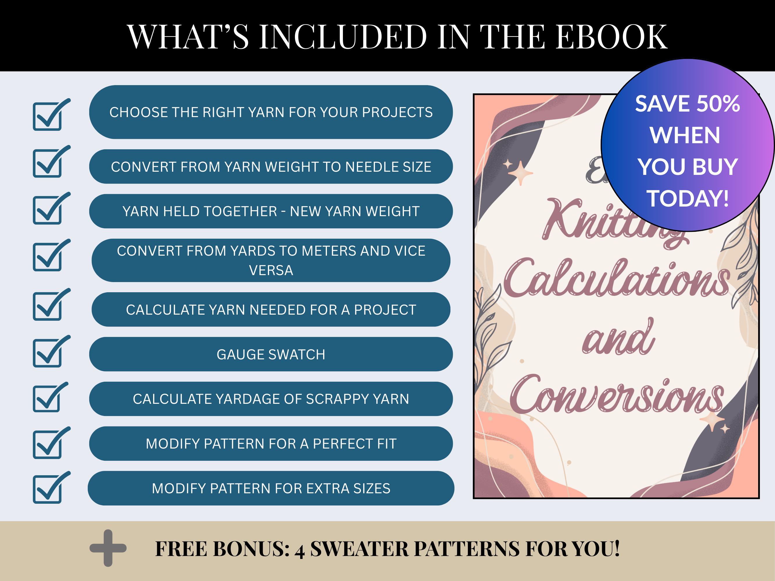 Knitting Conversion Guide: Gauge, Yarn & Pattern Tool (PDF Pattern) - Etsy