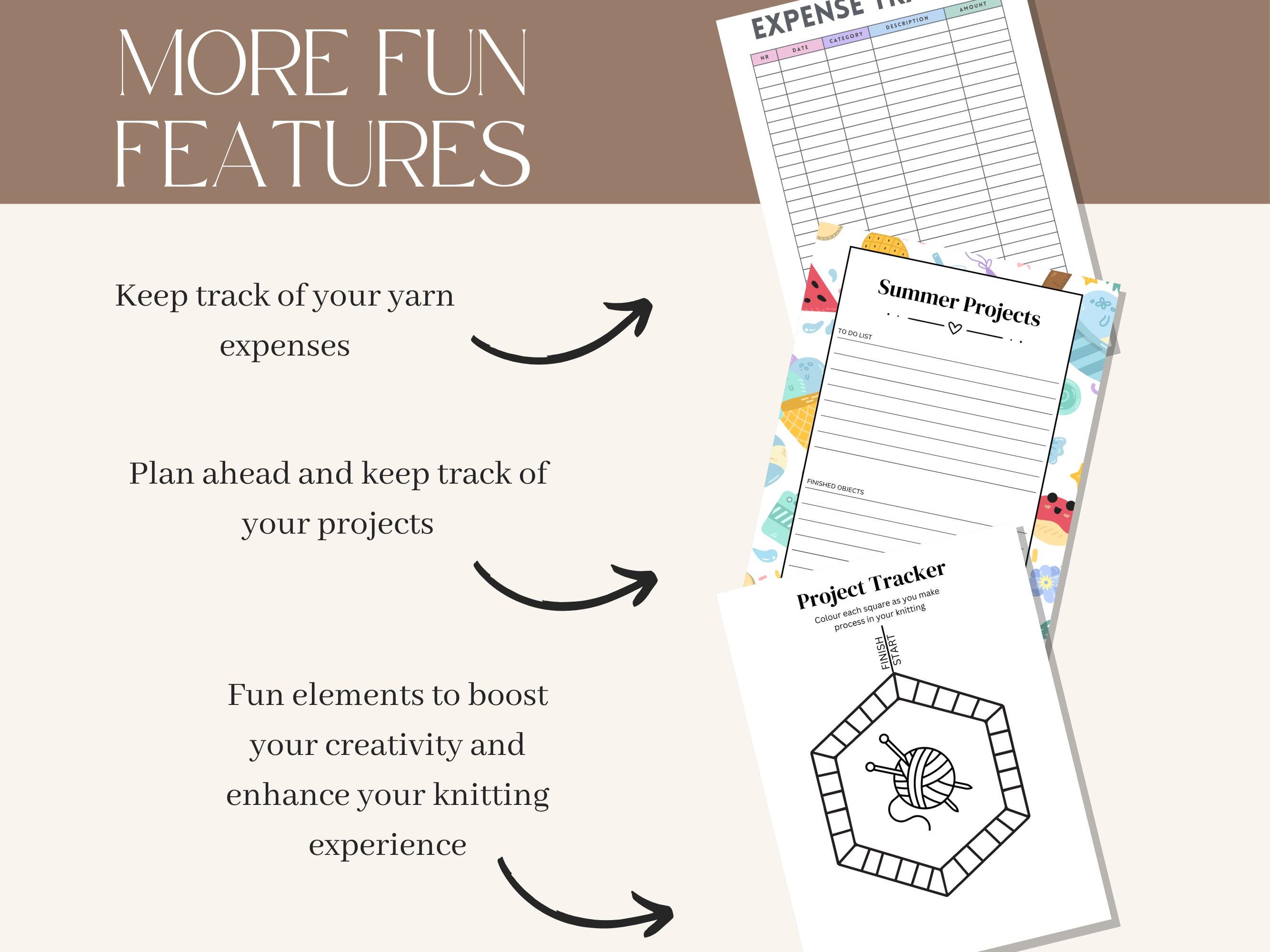 Printable Knitting Project Planner: Yarn Tracker & Organizer (digital ...