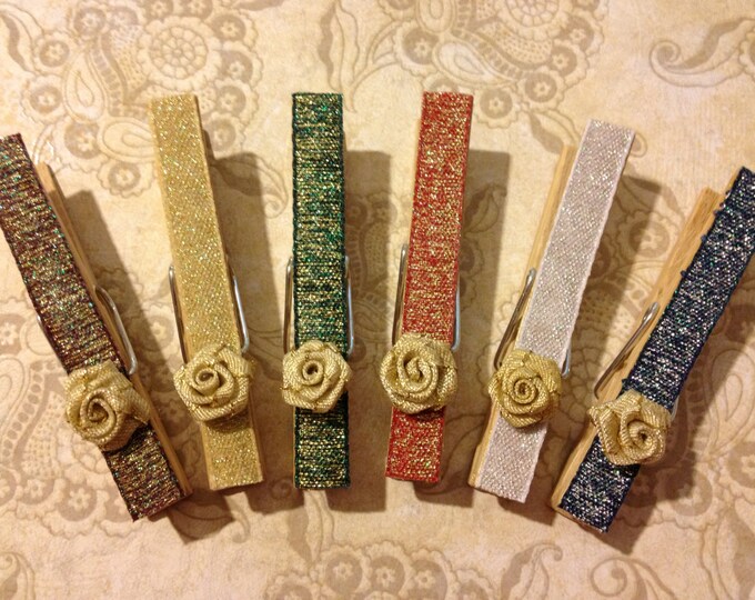 Shabby Chic Decorative Clothes Pins Banner Christmas Wood Etsy