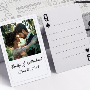Aangepast kaartspel, gastenboek bruiloft, gepersonaliseerde kaarten, aangepaste fotospeelkaarten, blanco kaarten, huwelijkscadeau, jubileumcadeau