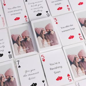 Cartas de Baralho Personalizadas, Presente de Dia dos Namorados, 54 Reasons I Love You, Presentes de Aniversário, Tokens Românticos para Ele/Ela, Presentes para Casais