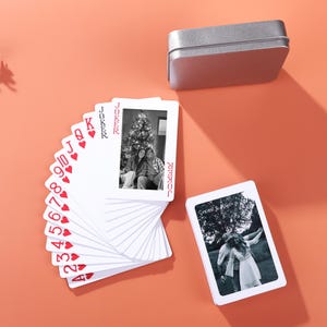 Aangepaste speelkaarten, grappige kaartdeck, kerstcadeaus, gedenkwaardige fotoalbums voor feesten, kaartdeckdoos, cadeau voor hem
