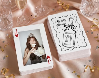 Custom Photo Playing Cards, Personalized Birthday Party Favor, Bachelorette Guest Book Deck