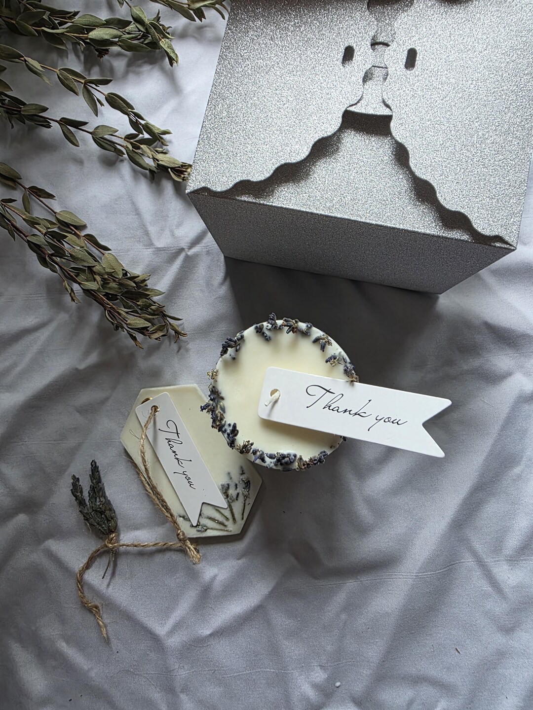 Lavender Candle Sachet Gift Set – Handmade Botanical Soy Wax Candle ...